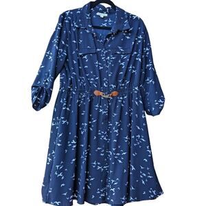 Indigo Rose Bird Dress - Preowned - XL